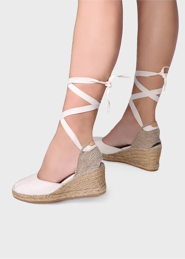 Espadrilles - Calonge, natural white fabric, vegan