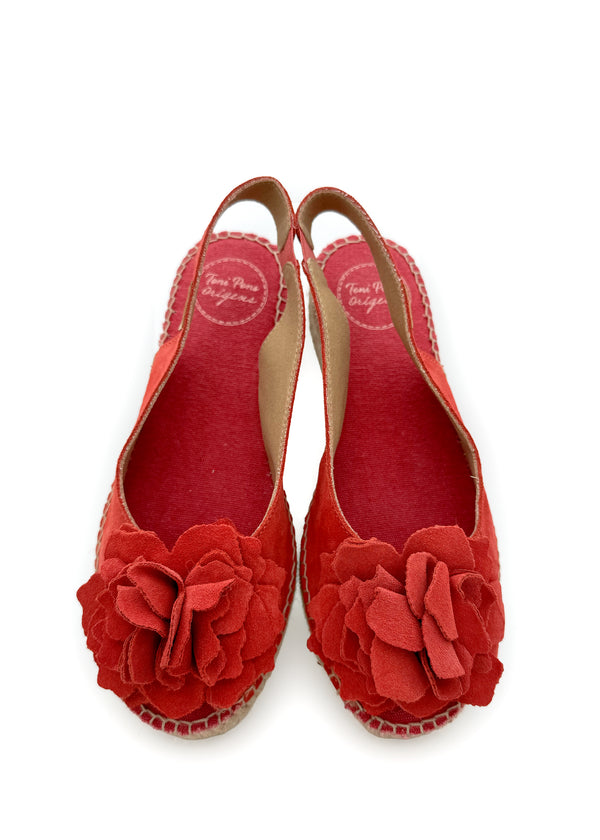 Espadrilles - Erica-FA, raspberry red leather