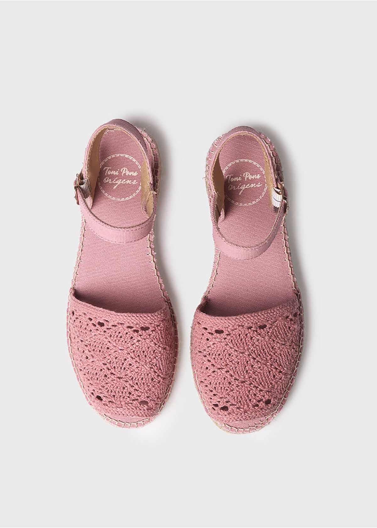 Espadrilles - Eulalia, pink lace fabric, vegan