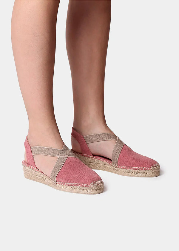 Espadrilles - Verdi-V, pink fabric, vegan