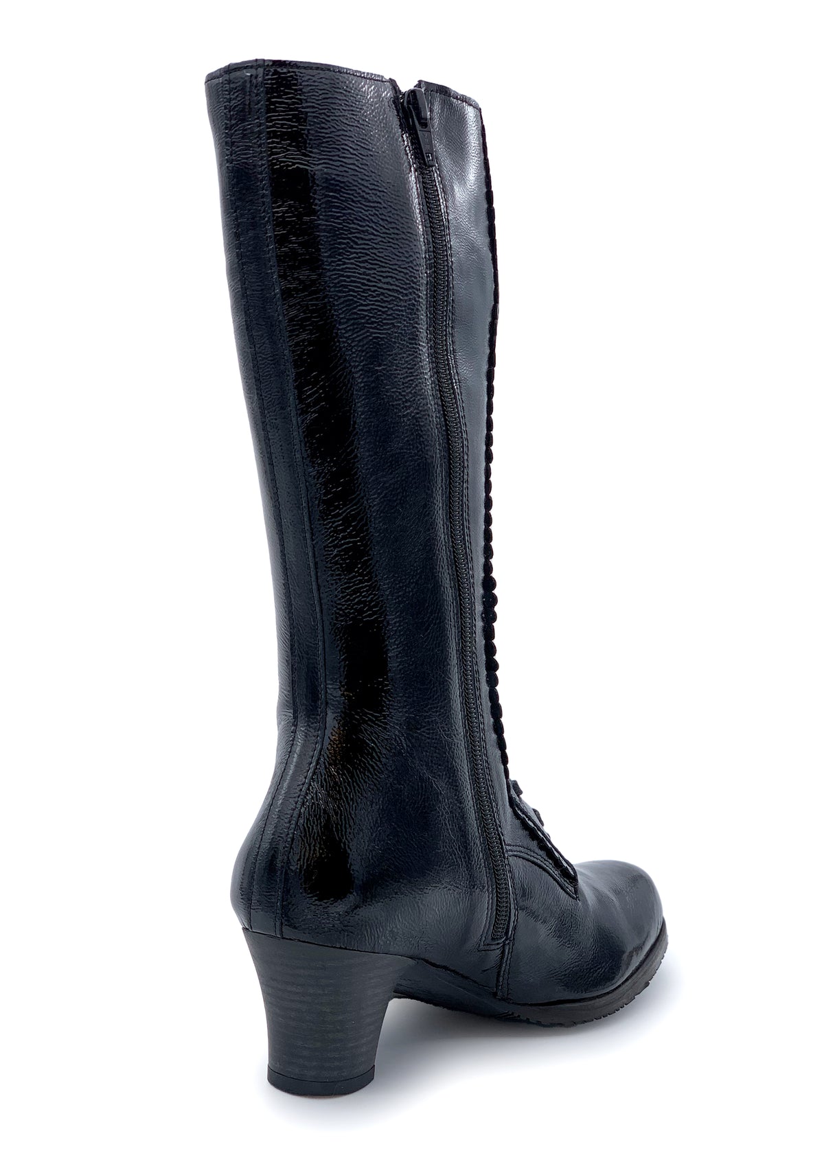 Heeled boots - Linnea, black patent leather