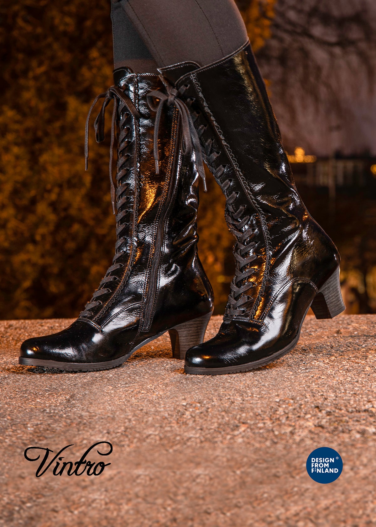 Heeled boots - Linnea, black patent leather