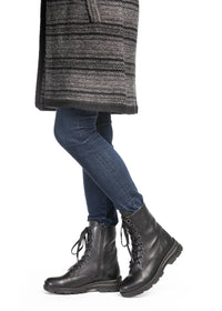 Winter boots with wool lining - Unna, black leather