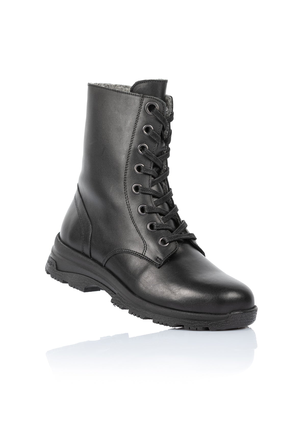 Winter boots with wool lining - Unna, black leather