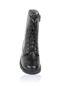 Winter boots with wool lining - Unna, black leather