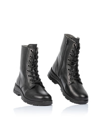 Winter boots with wool lining - Unna, black leather