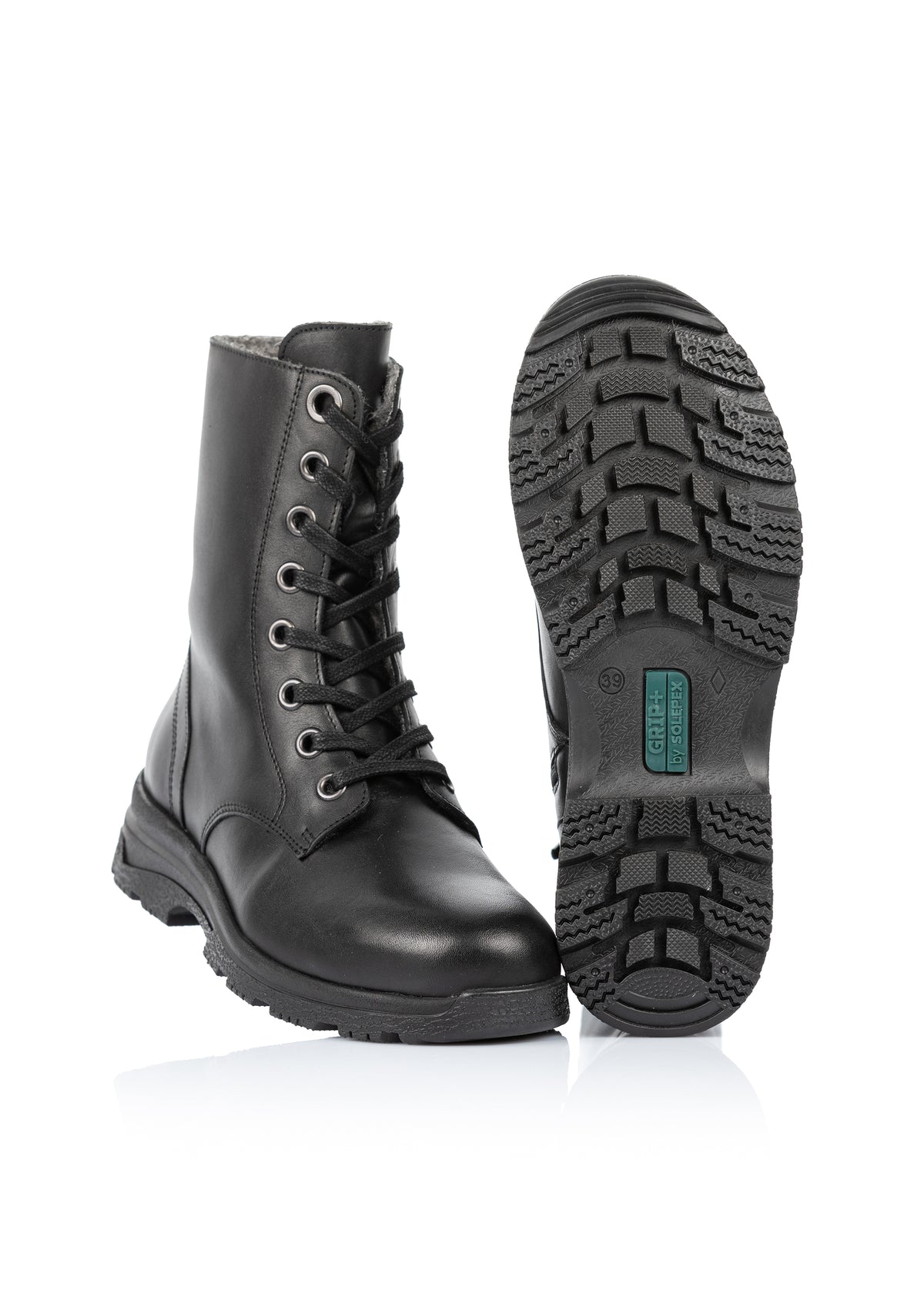 Winter boots with wool lining - Unna, black leather