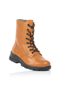 Talvikengät villavuorella - Unna, konjakinruskea nahka