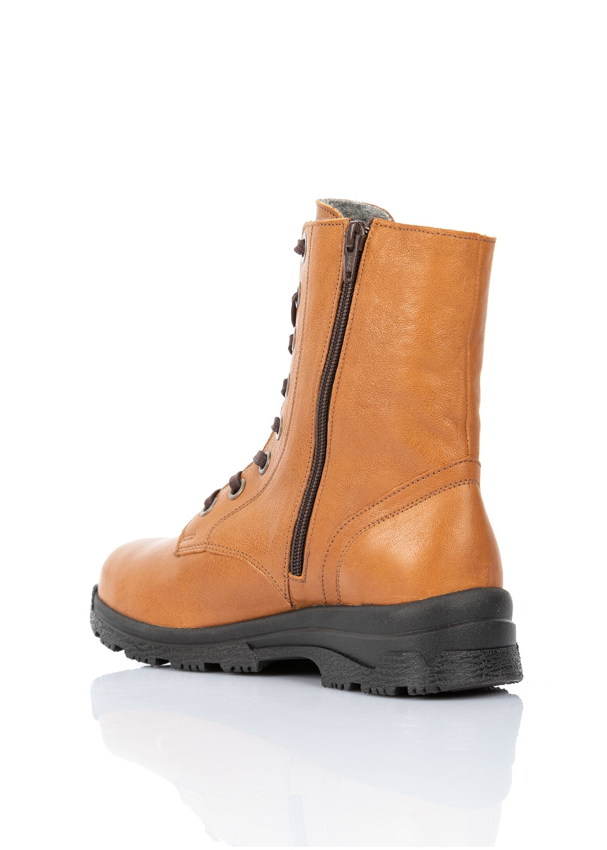 Talvikengät villavuorella - Unna, konjakinruskea nahka