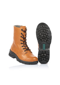 Talvikengät villavuorella - Unna, konjakinruskea nahka