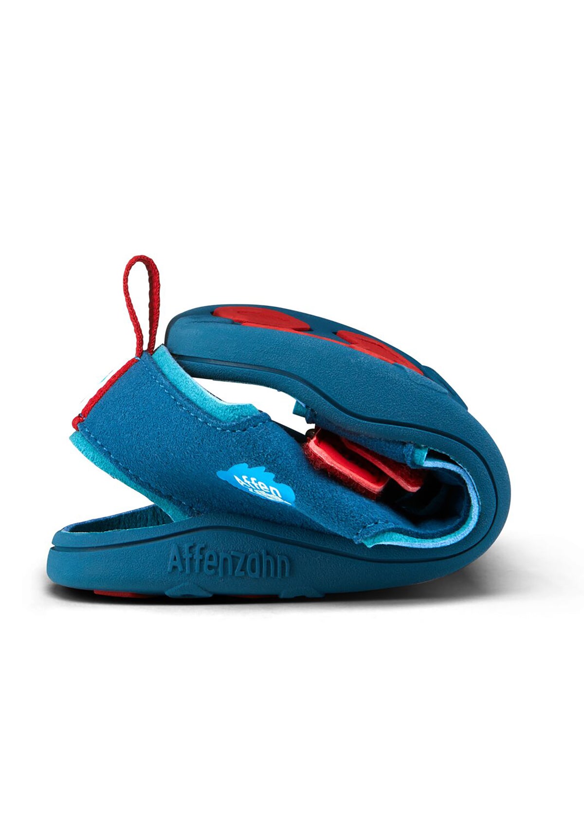 Lasten Shark-paljasjalkasandaalit - Sandal Microfibre Airy, sininen, punaiset tarrat, vegaaninen