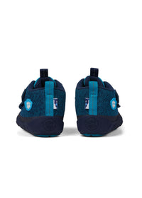 Children's barefoot shoes - Happy Knit Bear, mid-season shoes with TEX membrane - blue