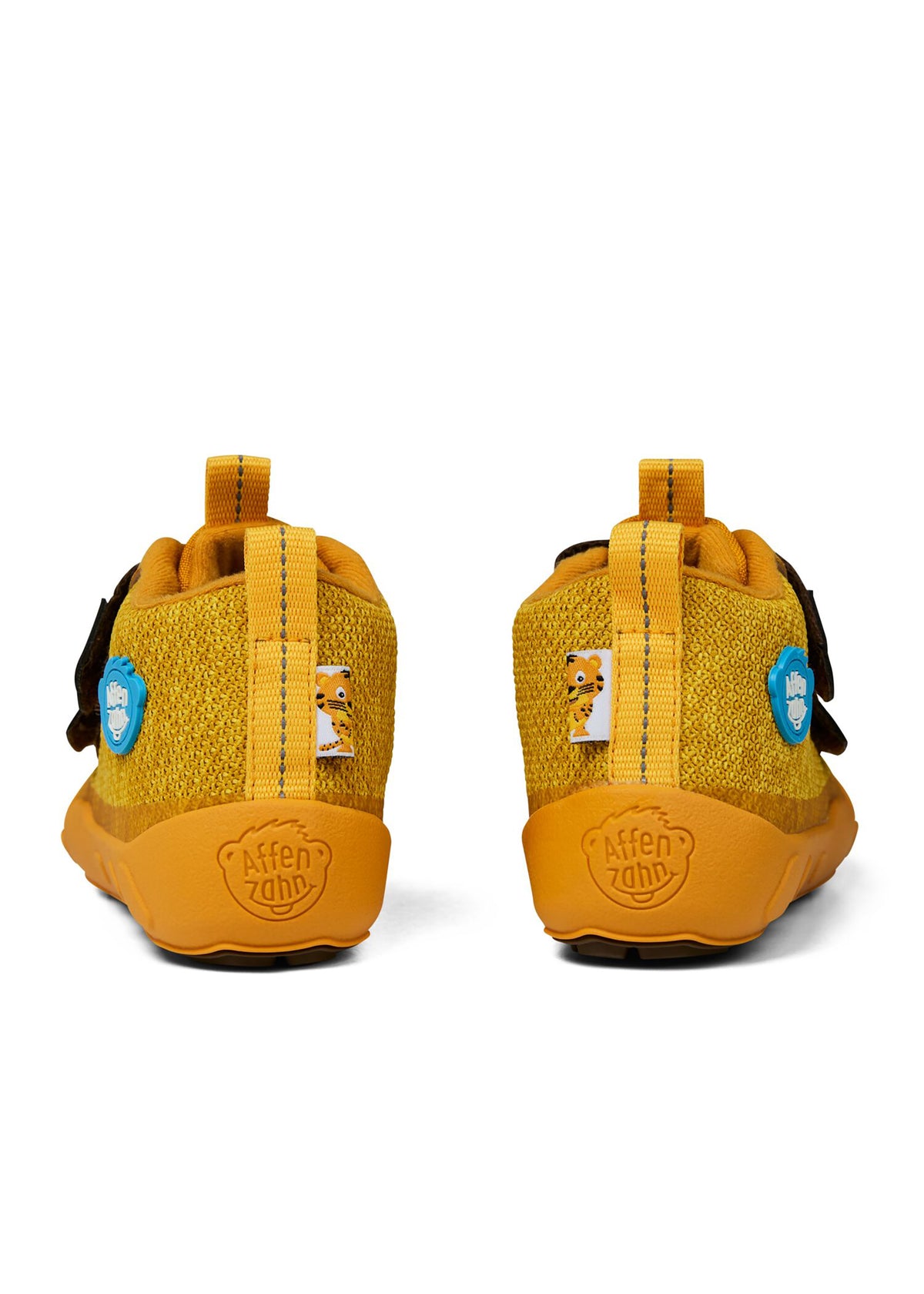 Lasten paljasjalkakengät - Happy Knit Tiger, välikausikengät TEX-kalvolla - keltainen