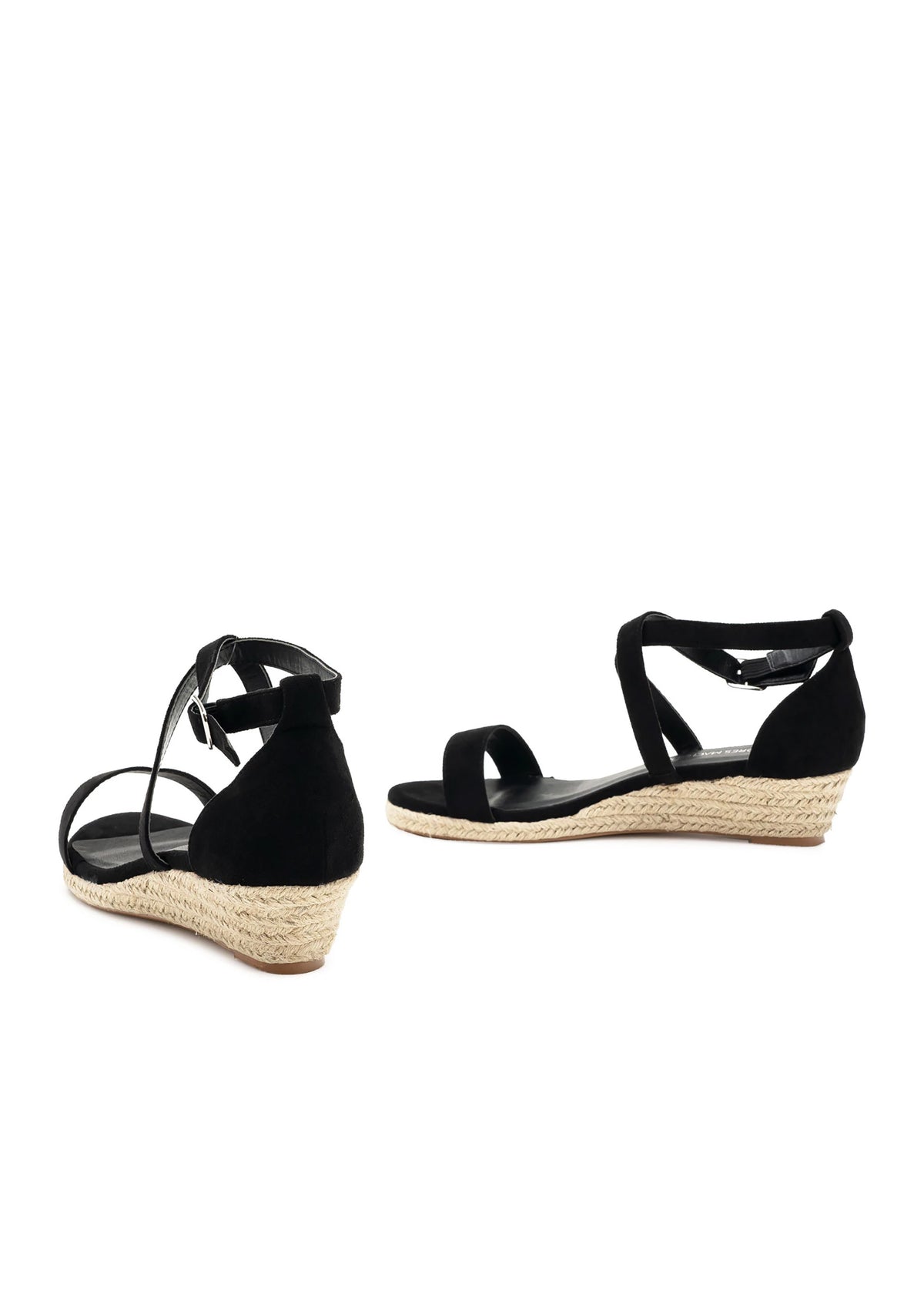 Espadrilles with low wedge heels - black