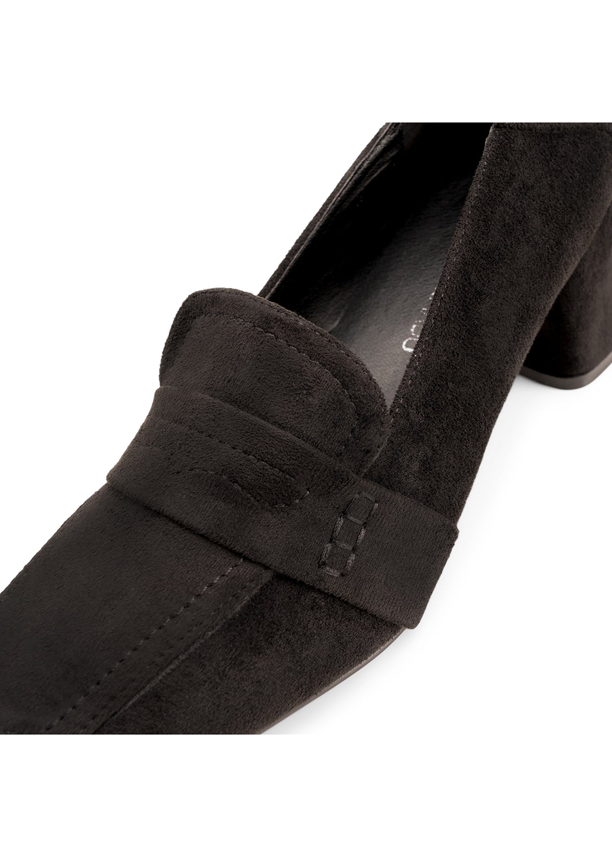 Loafers with stud heel - black