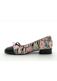 Bow ballet flats - zebra flower pattern
