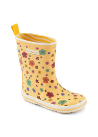 Rubber boots - Cosmos Flower, flowers on a yellow base, Bundgaard Zero Heel