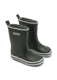 Rubber boots - Army, dark green, Bundgaard Zero Heel