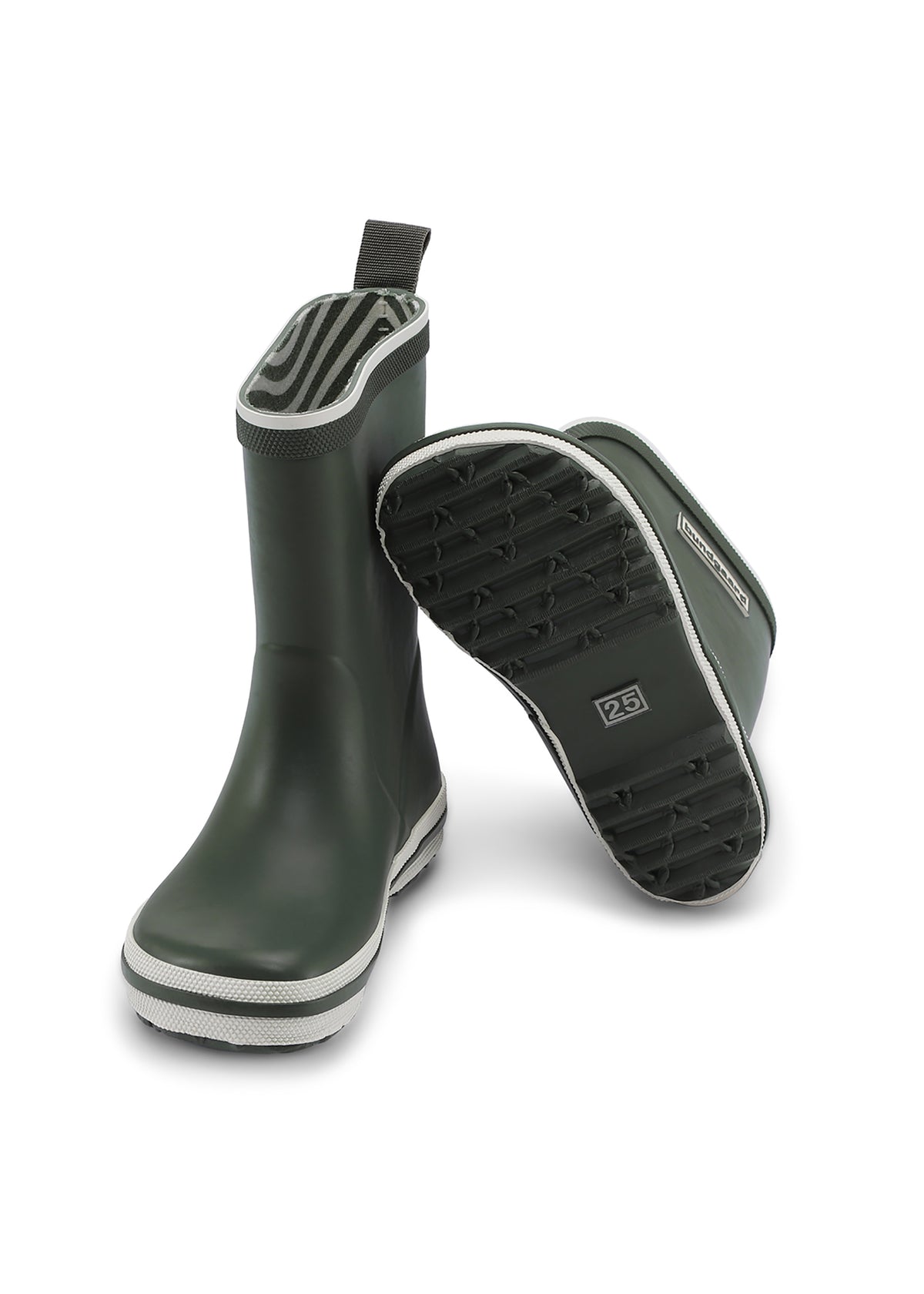 Rubber boots - Army, dark green, Bundgaard Zero Heel