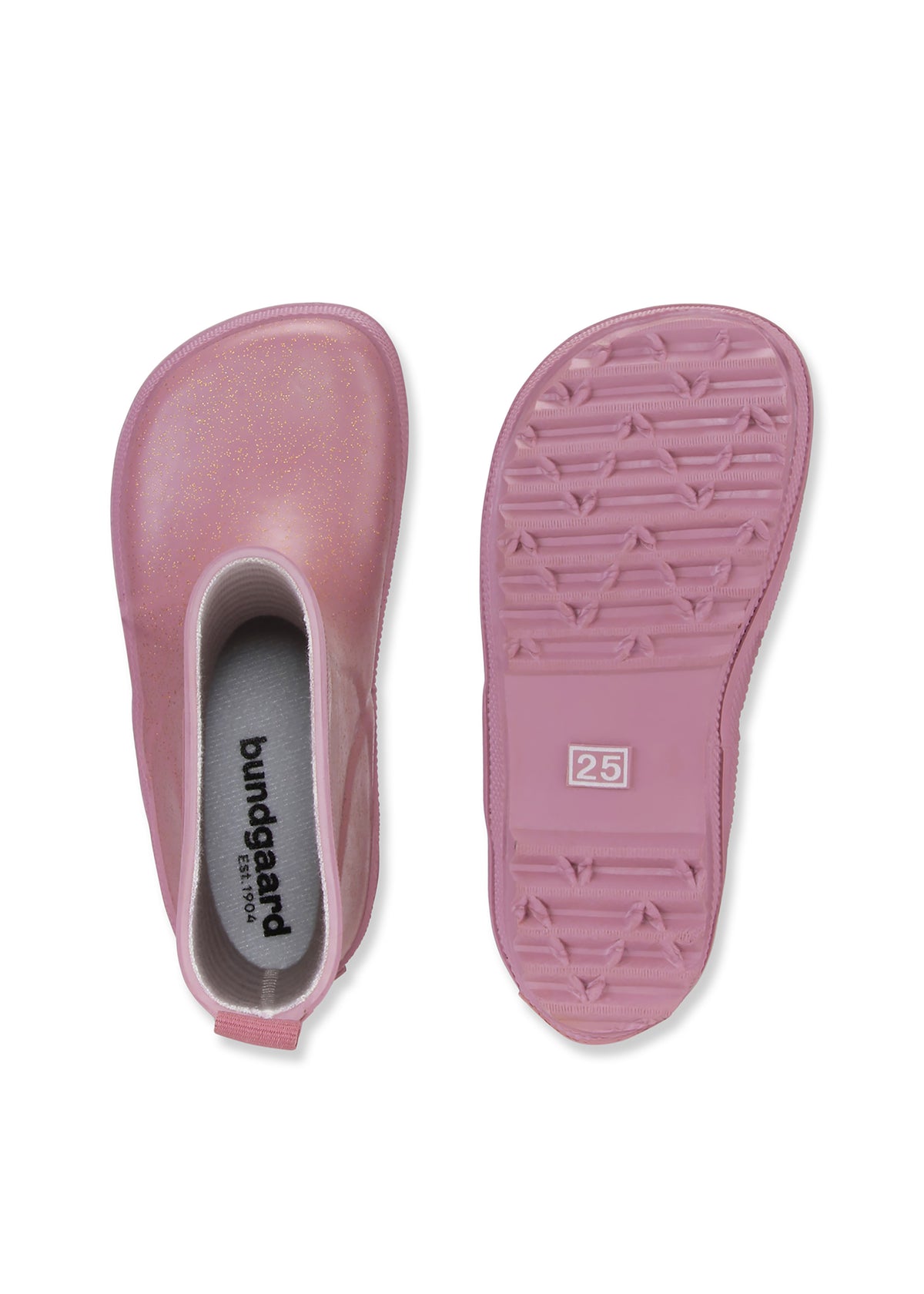 Gummistövlar - rosa glitter, Bundgaard Zero Heel