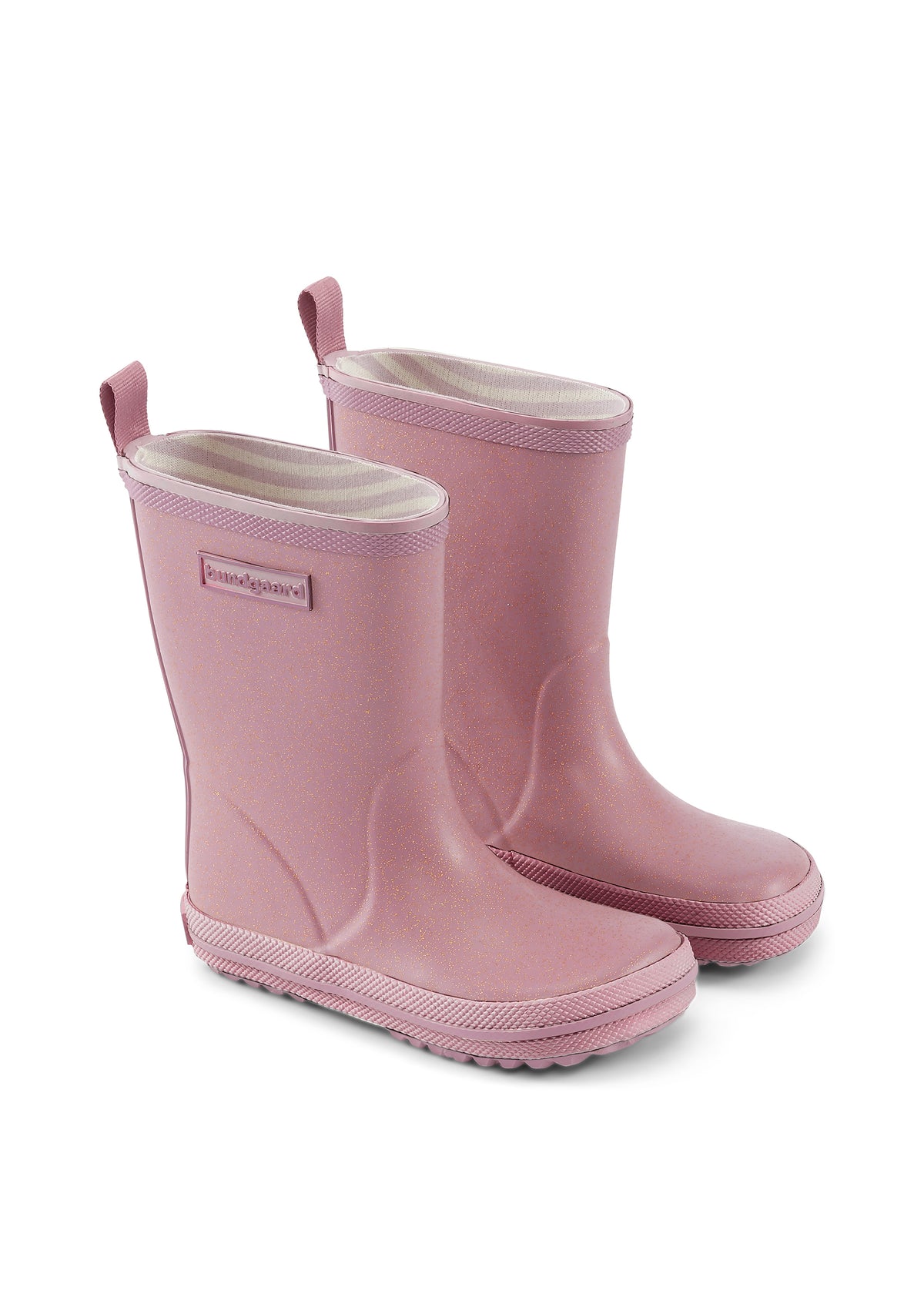 Rubber boots - pink glitter, Bundgaard Zero Heel