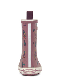Rubber boots with a warm lining - purple, birds, Charly High Warm