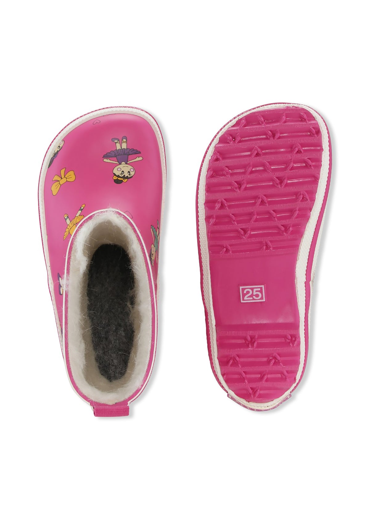 Rubber boots with a warm lining - pink, ballerina, Charly High Warm
