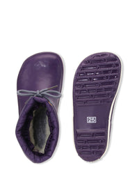 Rubber boots with a warm lining - purple, short shaft, drawstrings, Cirro Low Warm