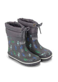 Rubber boots with a warm lining - gray, robots, short shaft, drawstrings, Cirro Low Warm