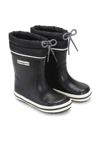 Rubber boots with a warm lining - black, drawstrings, Cirro High Warm