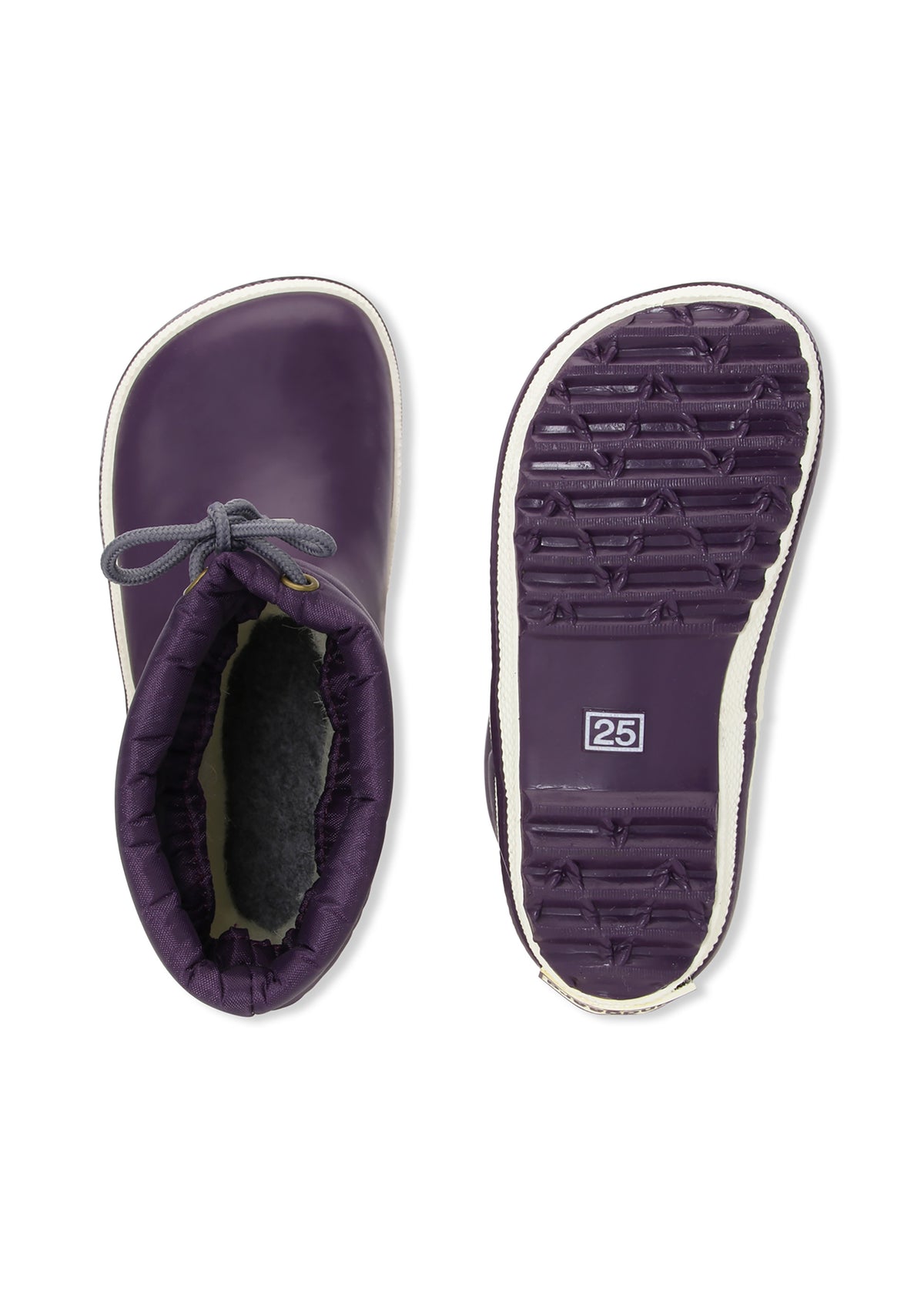 Rubber boots with a warm lining - purple, drawstrings, Cirro High Warm
