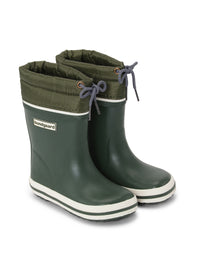 Rubber boots with a warm lining - dark green, drawstrings, Cirro High Warm