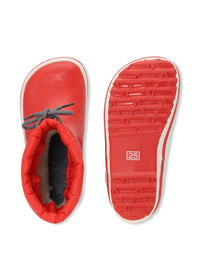 Rubber boots with a warm lining - red, drawstrings, Cirro High Warm
