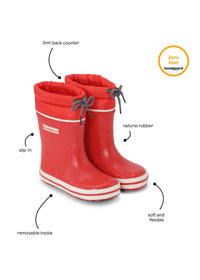 Rubber boots with a warm lining - dark pink, drawstrings, Cirro High Warm