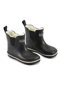 Rubber boots with a warm lining - black, short shaft, Charly Low Warm