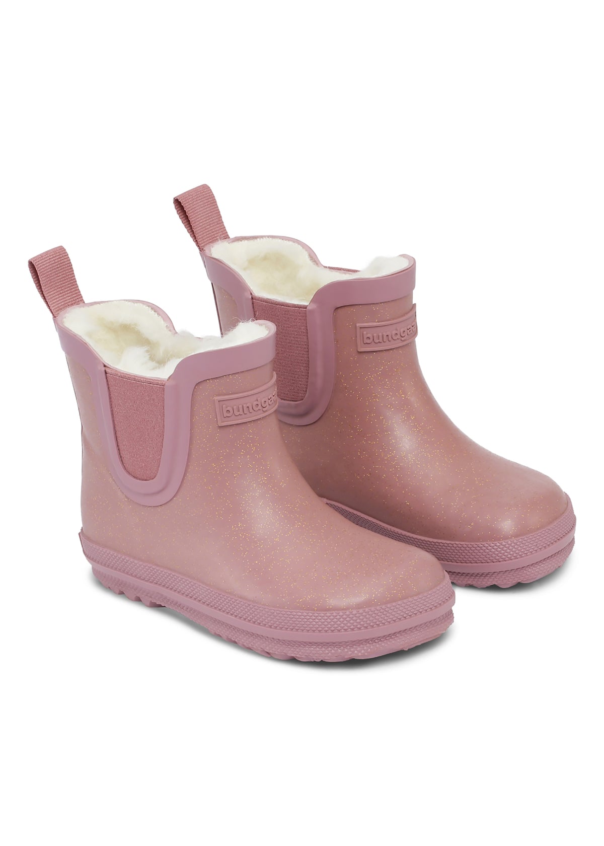 Rubber boots with a warm lining - light pink, short shaft, Charly Low Warm