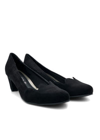Open toe shoes with a low heel - black