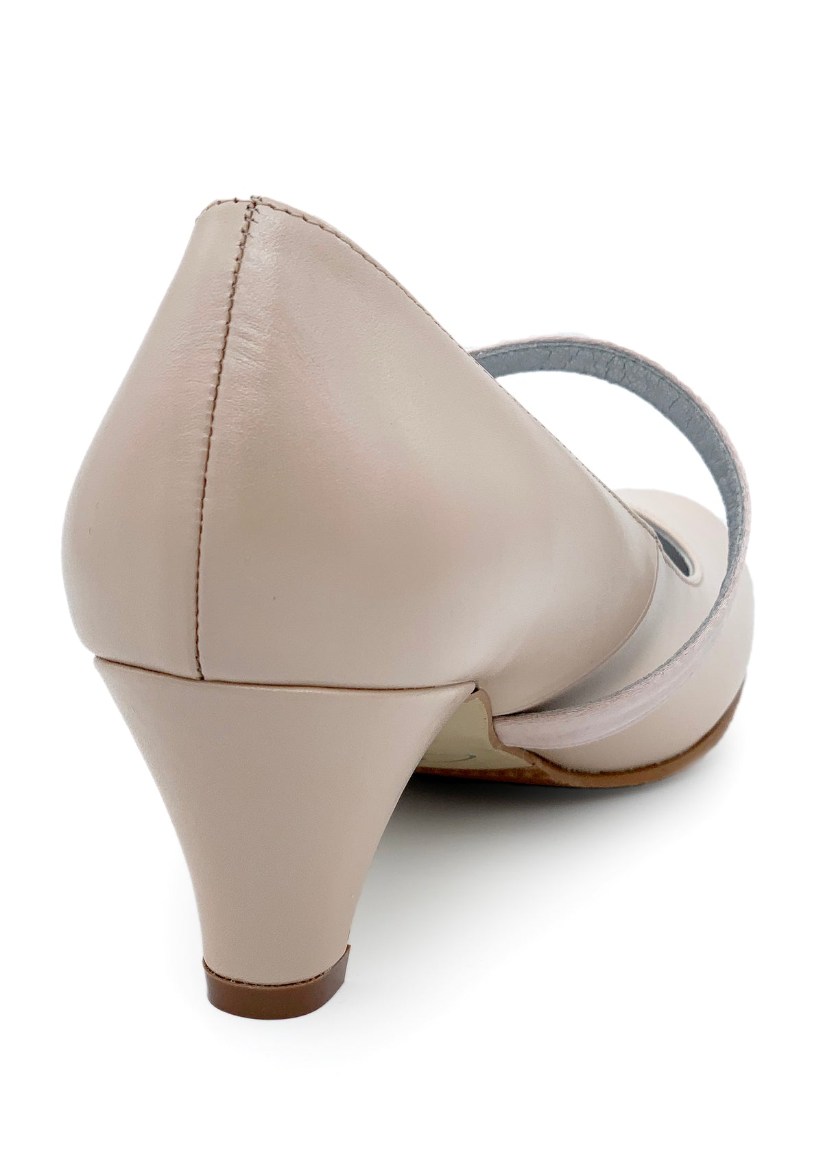 Avokkaat vinoon kulkevalla solkiremmillä - nude nahka