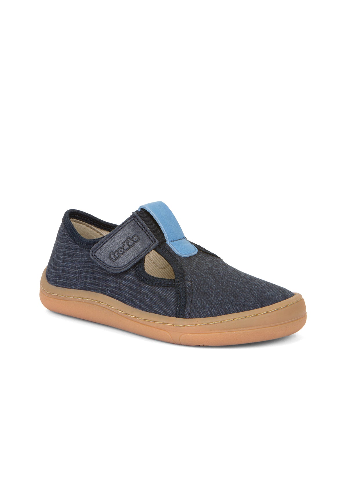 Children's barefoot shoes - dark blue, velcro fastening