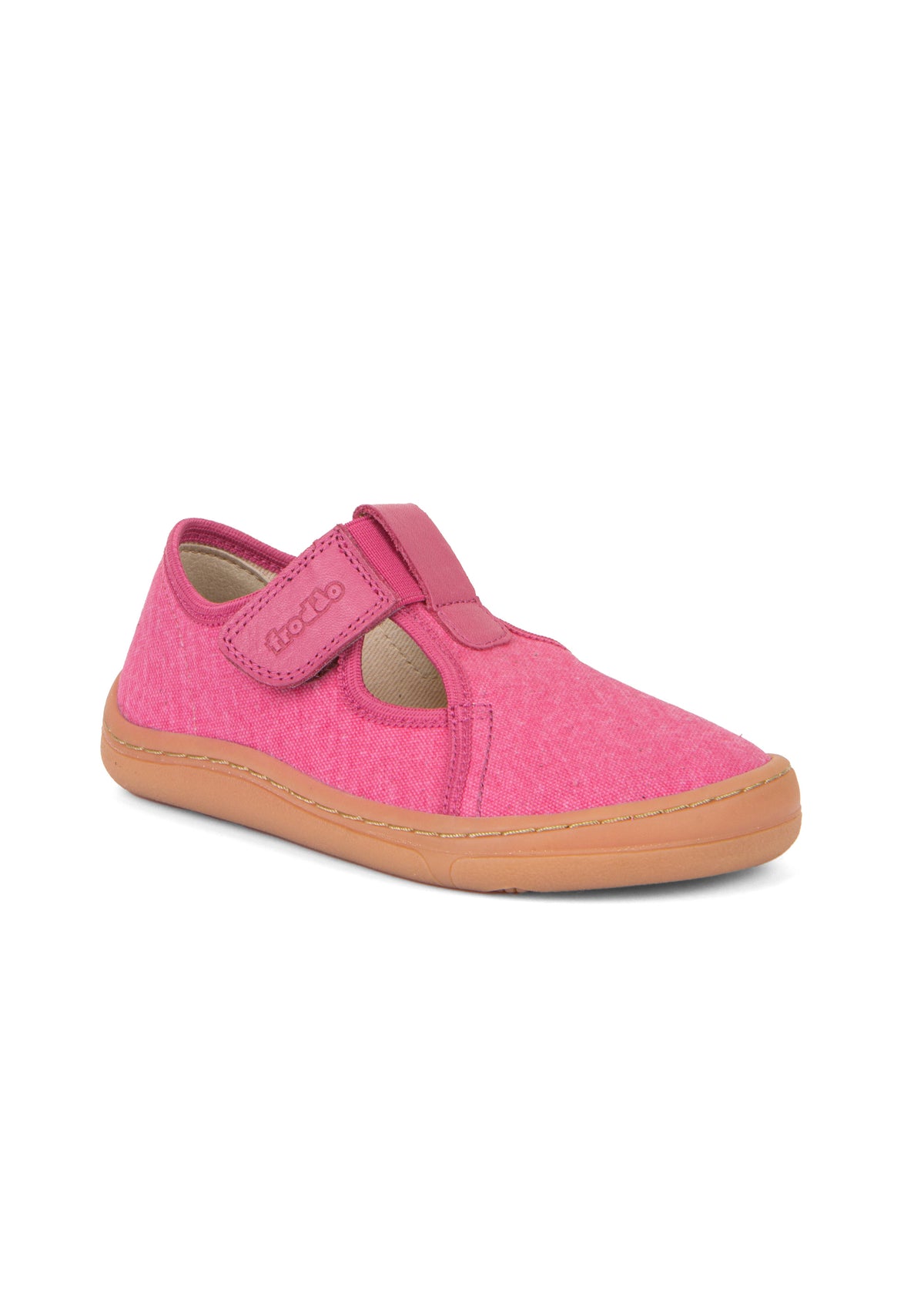 Children's barefoot shoes - pink, velcro fastening