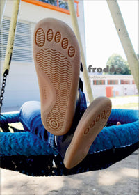 Children's barefoot shoes - dark blue, velcro fastening