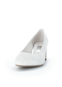 Open-toed shoes with a column case - light, silvery