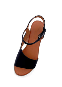 Matalat sandaalit nilkkaremmillä - musta