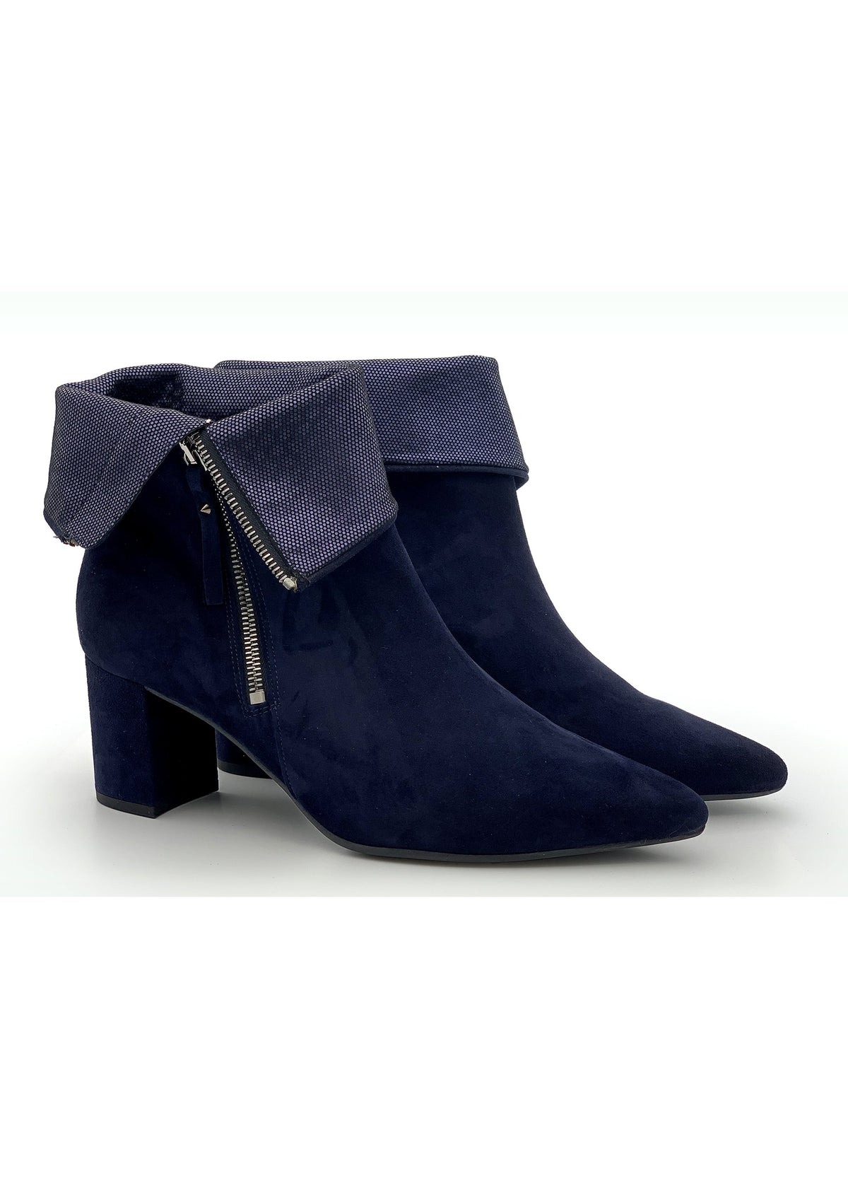 Ankle boots with stud heel - dark blue