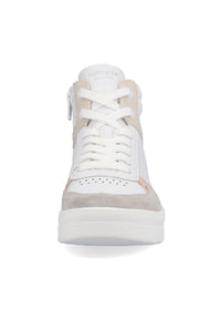 High-top sneakers - white, pink and beige details