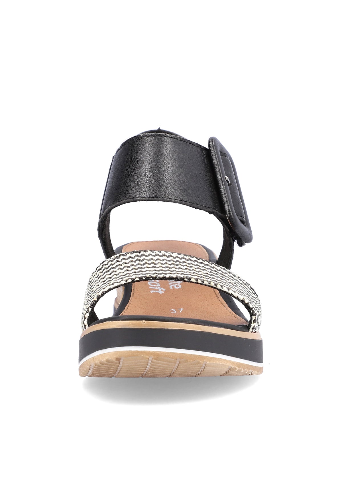 Sandaalit kiilakorolla - mustavalkoinen kuvio