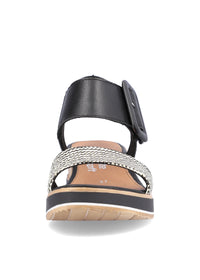 Sandaalit kiilakorolla - mustavalkoinen kuvio
