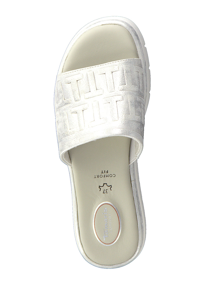 Stiletto sandals with a thick sole - silver