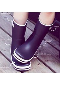 Rubber boots with a warm lining - dark blue, Charly High Warm
